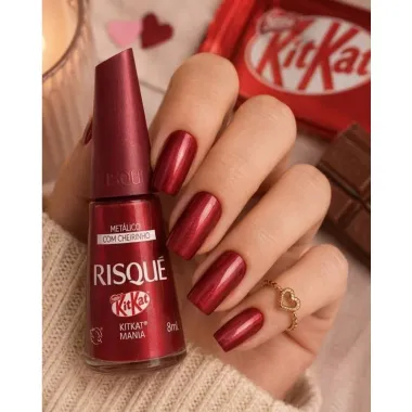 Esmalte Met&aacute;lico com Cheirinho Risqu&eacute; Kitkat Kitkat Mania 8ml