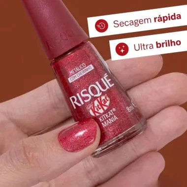 Esmalte Met&aacute;lico com Cheirinho Risqu&eacute; Kitkat Kitkat Mania 8ml