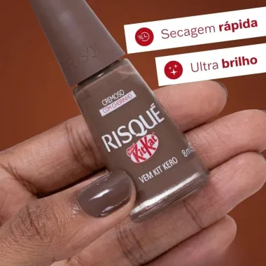 Esmalte Cremoso com Cheirinho Risqu&eacute; Kitkat Vem Kit Kero 8ml