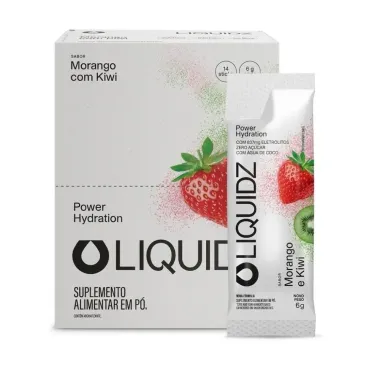 Liquidz Power Hydration Sabor Morango com Kiwi 6 Sticks de 5g cada - 30G