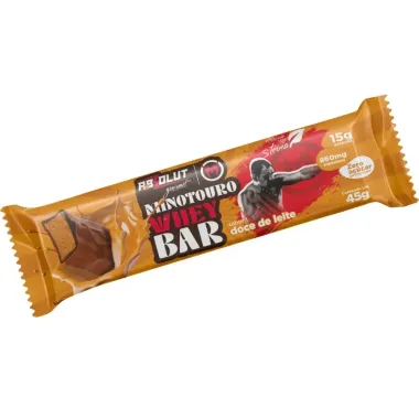 Whey Bar Absolut Gourmet Minotouro 15g de Prote&iacute;na Sabor Doce de Leite 45g