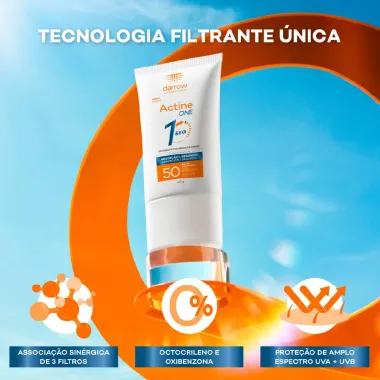 Gel de Limpeza Actine Darrow 400g e Protetor Solar Darrow Actine One FPS 50 Sem Cor 40g