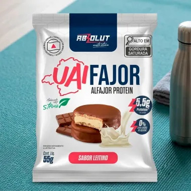 UaiFajor Protein Absolut Nutrition Sabor Leitino com 5,5g de Prote&iacute;na Zero A&ccedil;&uacute;car 55g