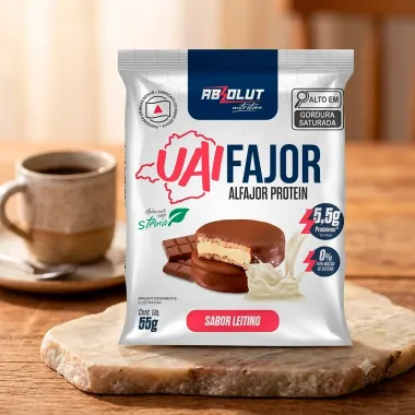 UaiFajor Protein Absolut Nutrition Sabor Leitino com 5,5g de Prote&iacute;na Zero A&ccedil;&uacute;car 55g