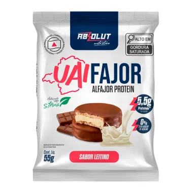 UaiFajor Protein Absolut Nutrition Sabor Leitino com 5,5g de Prote&iacute;na Zero A&ccedil;&uacute;car 55g