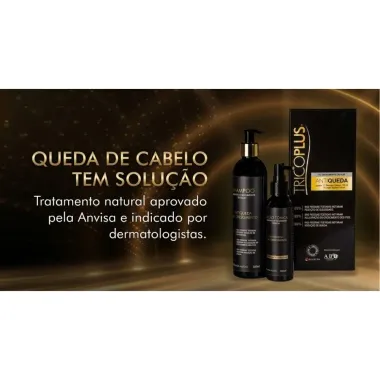 Shampoo 300ml e Lo&ccedil;&atilde;o T&ocirc;nico 100ml Tricoplus Antiqueda Pr&oacute;-Crescimento Sem Sal e Sem &Aacute;lcool