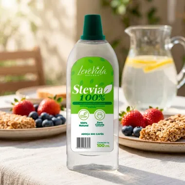 Ado&ccedil;ante L&iacute;quido LeveVida Naturais Stevia 100% 100ml