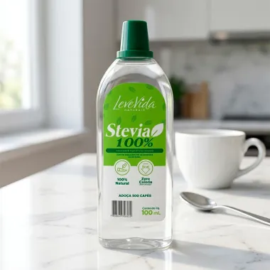 Ado&ccedil;ante L&iacute;quido LeveVida Naturais Stevia 100% 100ml