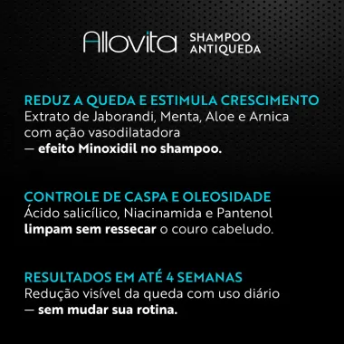 Shampoo Antiqueda Allovita 7 Ativos Masculino 200ml