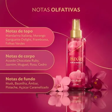 Body Splash Paix&atilde;o Flor de Baunilha 200ml