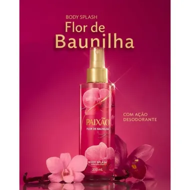 Body Splash Paix&atilde;o Flor de Baunilha 200ml