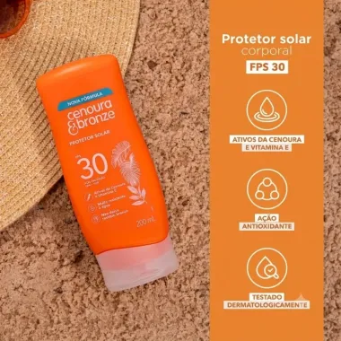 Protetor Solar Cenoura e Bronze FPS 30 200ml