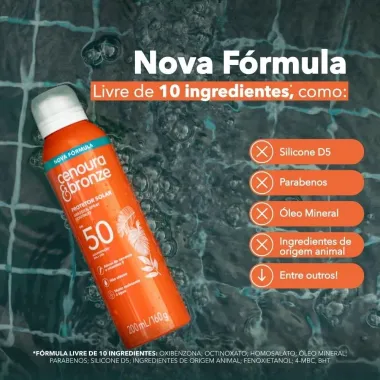 Protetor Solar Cenoura & Bronze FPS 50 Aerossol Spray Continuo 200ml