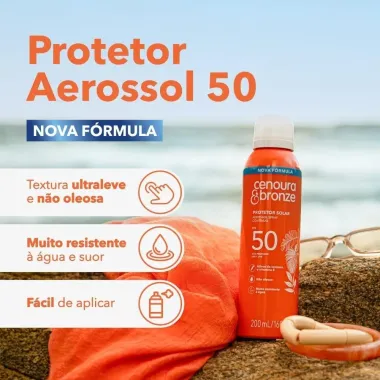 Protetor Solar Cenoura & Bronze FPS 50 Aerossol Spray Continuo 200ml