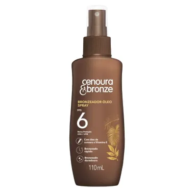 Bronzeador &Oacute;leo Cenoura e Bronze FPS 6 Spray 110ml