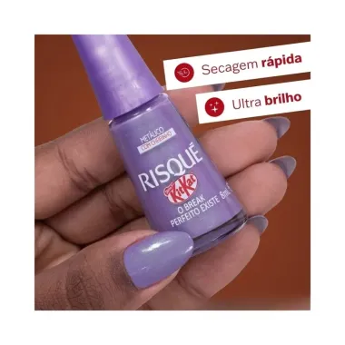 Esmalte Met&aacute;lico com Cheirinho Risqu&eacute; Kitkat O Break Perfeito Existe 8ml