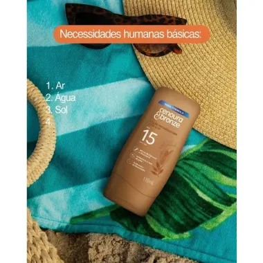 Lo&ccedil;&atilde;o Bronzeadora Cenoura e Bronze FPS 15 com Cor 110ml