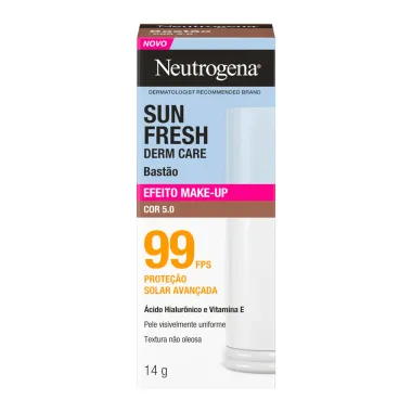 Protetor Solar Facial Neutrogena Sun Fresh Derm Care Bast&atilde;o FPS 99 Efeito MakeUp Cor 5.0 14g