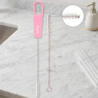 Kit Escovas de Limpeza Canudo Buba 2 Unidades