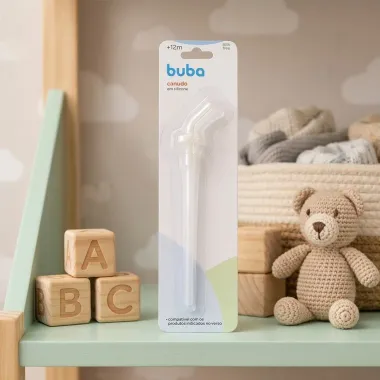 Canudo em Silicone Buba 12+ Meses Transparente 1 Unidade