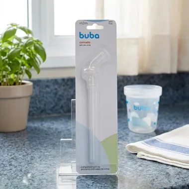 Canudo em Silicone Buba 12+ Meses Transparente 1 Unidade