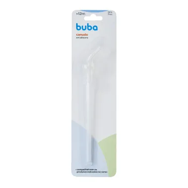 Canudo em Silicone Buba 12+ Meses Transparente 1 Unidade