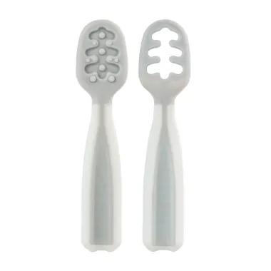 Kit Colher de Treinamento Buba 6+ Meses Cinza 2 Unidades