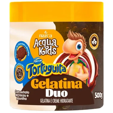 Gelatina e Creme Hidratante Duo Acqua Kids Tortuguita com Extrato de Cacau e Baunilha Vegano 500g