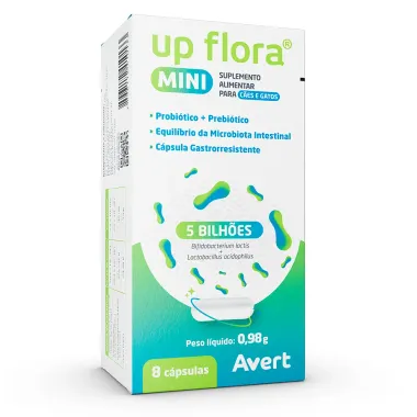 UP Flora Mini Avert para C&atilde;es e Gatos 5 Bilh&otilde;es com 8 C&aacute;psulas