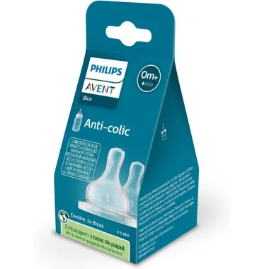 Bico de Mamadeira Philips Avent Anti Colic +0 Meses com 2 Unidades