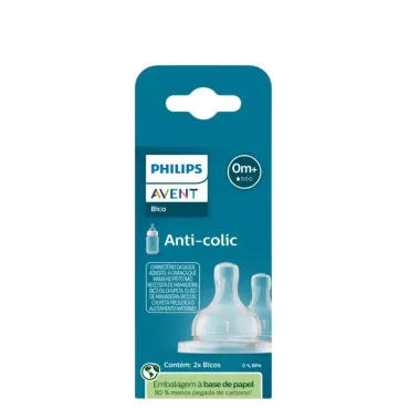 Bico de Mamadeira Philips Avent Anti Colic +0 Meses com 2 Unidades