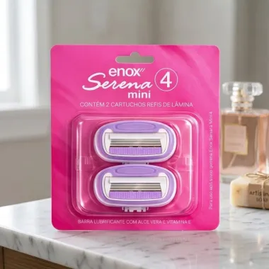 Carga para Aparelho de Depila&ccedil;&atilde;o Enox Serena 4 Mini com 2 Cartuchos Refis de Lamina