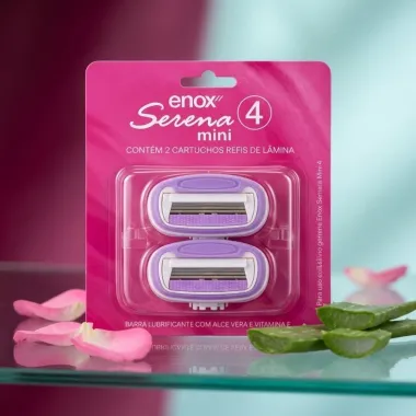 Carga para Aparelho de Depila&ccedil;&atilde;o Enox Serena 4 Mini com 2 Cartuchos Refis de Lamina