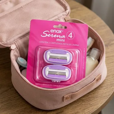 Carga para Aparelho de Depila&ccedil;&atilde;o Enox Serena 4 Mini com 2 Cartuchos Refis de Lamina