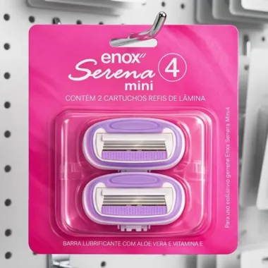 Carga para Aparelho de Depila&ccedil;&atilde;o Enox Serena 4 Mini com 2 Cartuchos Refis de Lamina