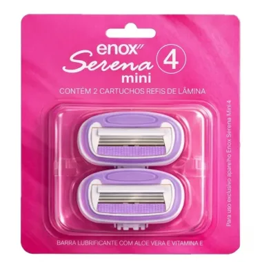 Carga para Aparelho de Depila&ccedil;&atilde;o Enox Serena 4 Mini com 2 Cartuchos Refis de Lamina