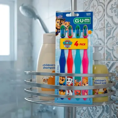 Escova de Dente Gum Paw Patrol Patrulha Canina Suave Macia 3+ Anos Cores Sortidas 4 Unidades