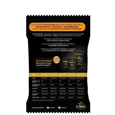 Preservativo SKYN King Elite Extra Grande Sem L&aacute;tex com 3 Unidades
