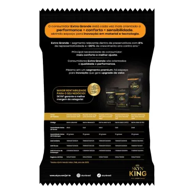 Preservativo SKYN King Elite Extra Grande Sem L&aacute;tex com 6 Unidades
