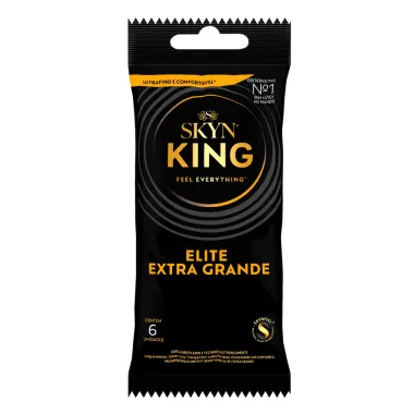 Preservativo SKYN King Elite Extra Grande Sem L&aacute;tex com 6 Unidades