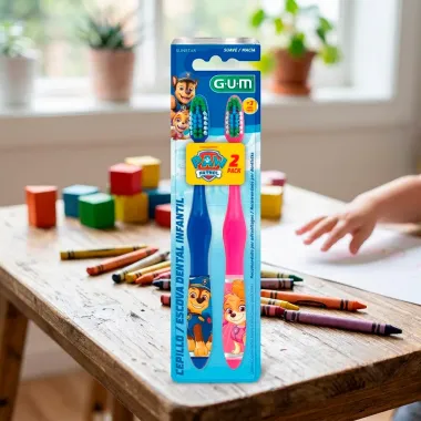 Escova de Dente Gum Paw Patrol Patrulha Canina Suave Macia 3+ Anos Cores Sortidas 2 Unidades