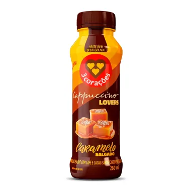 Bebida L&aacute;ctea UHT Cappuccino Lovers 3 Cora&ccedil;&otilde;es Sabor Caramelo Salgado 260ml