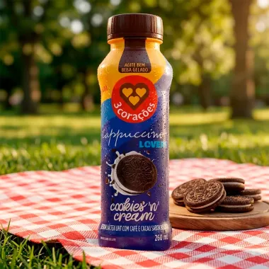 Bebida L&aacute;ctea UHT Cappuccino Lovers 3 Cora&ccedil;&otilde;es Sabor Cookies 'n' Cream 260ml