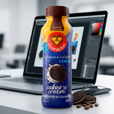 Bebida L&aacute;ctea UHT Cappuccino Lovers 3 Cora&ccedil;&otilde;es Sabor Cookies 'n' Cream 260ml