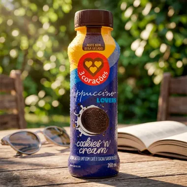 Bebida L&aacute;ctea UHT Cappuccino Lovers 3 Cora&ccedil;&otilde;es Sabor Cookies 'n' Cream 260ml