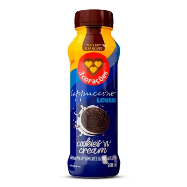 Bebida L&aacute;ctea UHT Cappuccino Lovers 3 Cora&ccedil;&otilde;es Sabor Cookies 'n' Cream 260ml