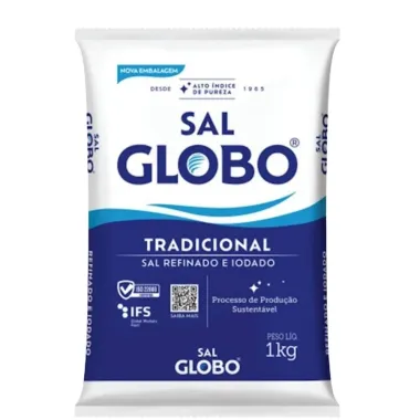 Sal Refinado e Iodado Globo Tradicional 1kg