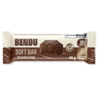 Barra Protein Bendu Soft Bar 12g de Prote&iacute;na Chocolate Belga Zero 45g