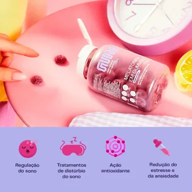 Melatonina em Gummies Guday Sabor Uva Roxa com 60 Unidades