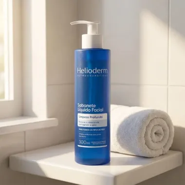 Sabonete L&iacute;quido Facial Helioderm Limpeza Profunda Para Todos os Tipos de Pele 300ml